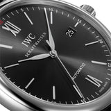 IWC Portofino Automatic Black Dial Black Leather Strap Watch for Men - IW356502