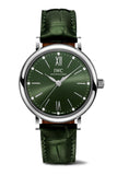 IWC Portofino Automatic Green Dial Green Leather Strap Watch for Women - IW357405