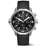 IWC Aquatimer Chronograph Black Dial Black Leather Strap Watch for Men - IW376803