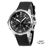 IWC Aquatimer Chronograph Black Dial Black Leather Strap Watch for Men - IW376803