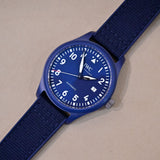 IWC Pilot’s Watch Automatic "Laureus Sport for Good" Edition Blue Dial Blue Nylon Strap Watch for Men - IW328101