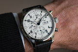 IWC Pilot’s Watch Chronograph Edition “150 Years” White Dial Black Leather Strap Watch for Men - IW377725