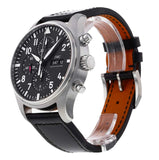 IWC Pilot's Watch Chronograph Black Dial Black Leather Strap Watch for Men - IW377709