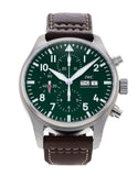 IWC Pilot's Watch Chronograph Edition Racing Green 43mm Green Dial Brown Leather Strap Watch for Men - IW377726