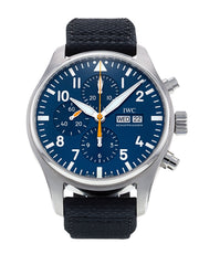 IWC Pilot's Automatic Chronograph 43mm Blue Dial Blue Calfskin Strap Watch for Men - IW377729