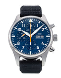 IWC Pilot's Automatic Chronograph 43mm Blue Dial Blue Calfskin Strap Watch for Men - IW377729