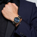 IWC Portofino Automatic Blue Dial Black Leather Strap Watch for Men - IW356522