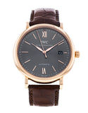 IWC Portofino Automatic Grey Dial Brown Leather Strap Watch for Men - IW356511