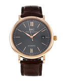 IWC Portofino Automatic Grey Dial Brown Leather Strap Watch for Men - IW356511