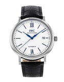 IWC Portofino Automatic '150 Years' Edition Automatic White Dial Black Leather Strap Watch for Men - IW356519