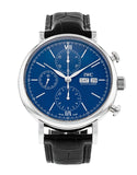 IWC Portofino Chronograph Blue Dial Black Leather Strap Watch for Men - IW391023