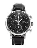 IWC Portofino Chronograph Black Dial Black Leather Strap Watch for Men - IW391029