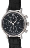 IWC Portofino Chronograph Black Dial Black Leather Strap Watch for Men - IW391008