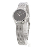 Calvin Klein Minimal Grey Dial Silver Mesh Bracelet Watch for Women - K3M2312X