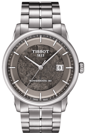 Tissot Luxury Powermatic 80 Anthracite Grey Dial Silver Steel Strap Watch For Men - T086.407.11.061.10