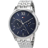 Tommy Hilfiger Damon Chronograph Blue Dial Silver Steel Strap Watch for Men - 1791416