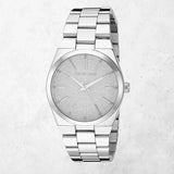 Michael Kors Channing Three Hand Silver Dial Silver Steel Strap Watch For Women - MK6626