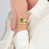 Just Cavalli Ravenna Green Dial Gold Steel Strap Watch for Women - JC1L271M0035