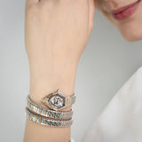 Just Cavalli Mesmerizing White Dial Two Tone Steel Strap Watch for Women - JC1L304M0075