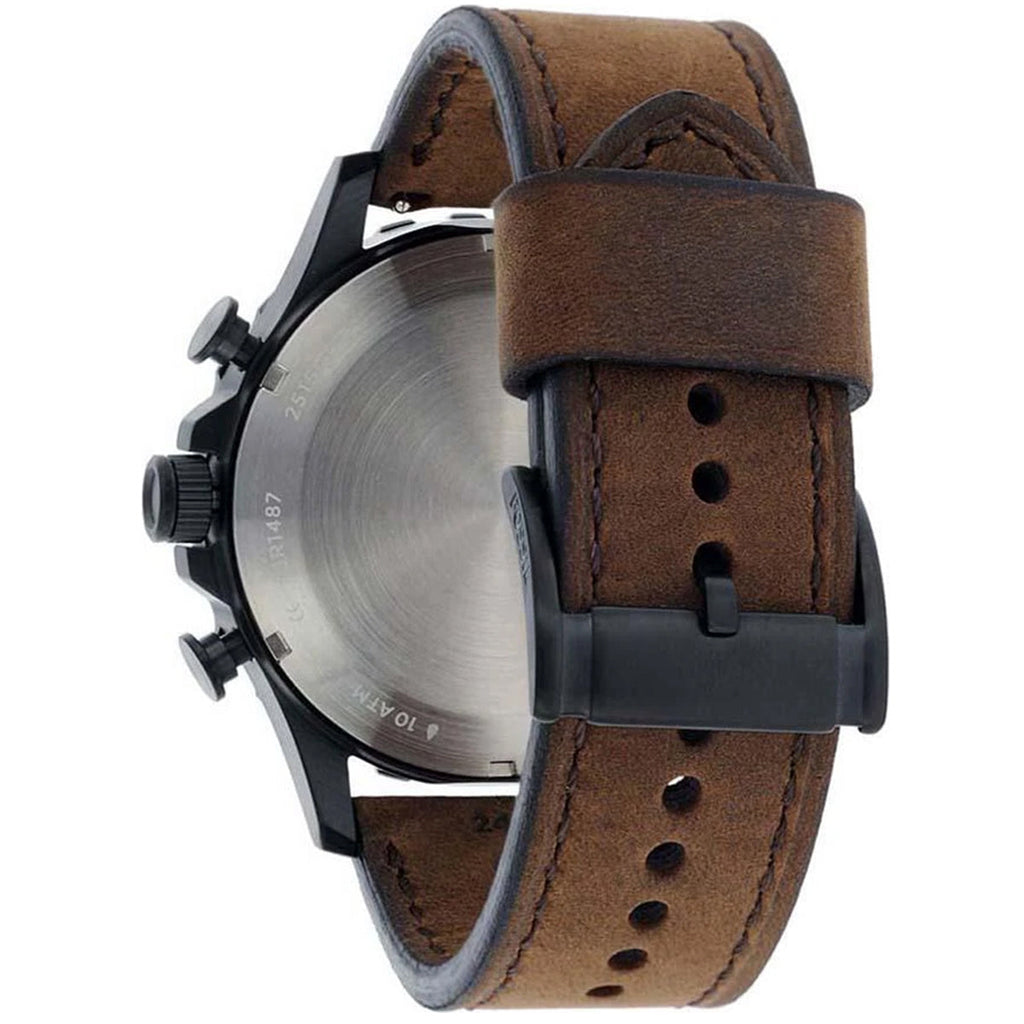 Fossil Nate Chronograph Brown Dial Brown Leather Strap Watch for Men