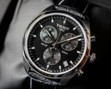 Jam Tangan Pria Tissot PR 100 Chronograph Dial Hitam Tali Kulit Hitam - T101.417.16.051.00