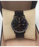 Calvin Klein Minimal Black Dial Black Mesh Bracelet Watch for Men - K3M21421