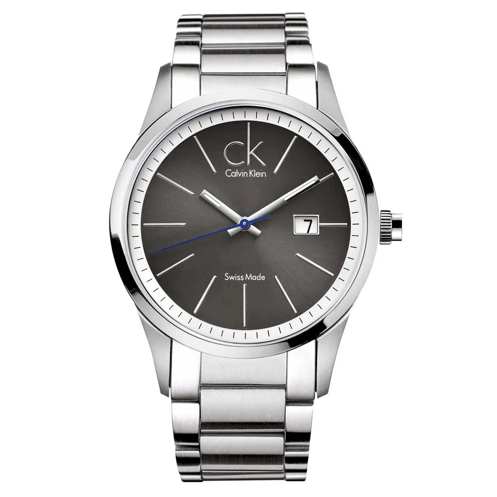 Calvin Klein Bold Black Dial Silver Steel Strap Watch for Men