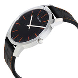 Calvin Klein City Black Dial Black Leather Strap Watch for Men - K2G211C1