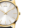 Calvin Klein City Silver Dial Black Leather Strap Watch for Men - K2G21520