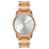 Calvin Klein City White Dial Rose Gold Steel Strap Watch for Men - K2G21646