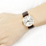 Calvin Klein City White Mother of Pearl Dial Brown Leather Strap Watch for Women - K2G23620