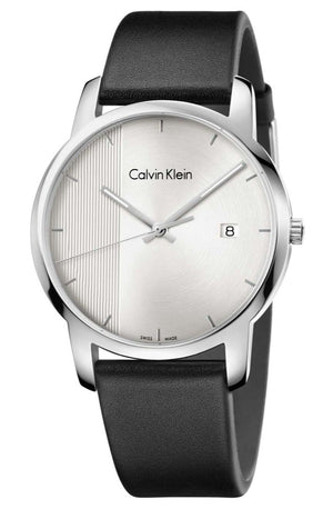 Calvin Klein City Silver Dial Black Steel Strap Watch for Men - K2G2G1CX