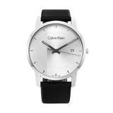 Calvin Klein City Silver Dial Black Steel Strap Watch for Men - K2G2G1CX