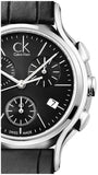 Calvin Klein Skirt Chronograph Black Dial Black Leather Strap Watch for Men - K2U291C1