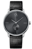 Calvin Klein Accent Black Dial Black Leather Strap Watch for Men - K2Y211C3