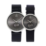 Calvin Klein Accent Black Dial Black Leather Strap Watch for Women - K2Y231C3