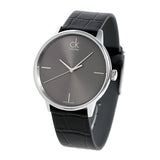 Calvin Klein Accent Black Dial Black Leather Strap Watch for Men - K2Y2X1C3