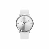 Calvin Klein Accent White Dial White Leather Strap Watch for Women - K2Y2Y1K6