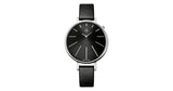 Calvin Klein Equal Black Dial Black Leather Strap Watch for Women - K3E231C1