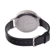 Calvin Klein Equal Black Dial Black Leather Strap Watch for Women - K3E231C1