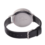 Calvin Klein Equal Black Dial Black Leather Strap Watch for Women - K3E231C1