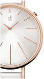 Calvin Klein Equal Silver Dial White Leather Strap Watch for Women - K3E236L6