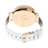 Calvin Klein Equal Silver Dial White Leather Strap Watch for Women - K3E236L6