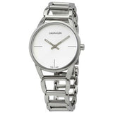 Calvin Klein Stately Silver Dial Silver Steel Strap Watch for Women - K3G2312W