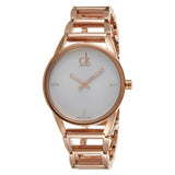 Calvin Klein Stately White Dial Gold Steel Strap Watch for Women - K3G2362W