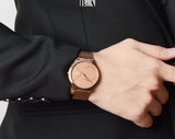 Calvin Klein Minimal Quartz Pink Gold Dial Pink Gold Mesh Bracelet Watch for Men - K3M11TFK