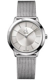 Calvin Klein Minimal Silver Dial Silver Mesh Bracelet Watch for Men - K3M21126