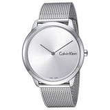 Calvin Klein Minimal Silver Dial Silver Mesh Bracelet Watch for Men - K3M211Y6