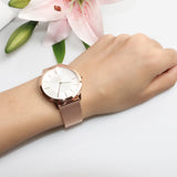 Calvin Klein Minimal White Dial Rose Gold Mesh Bracelet Watch for Men - K3M21626