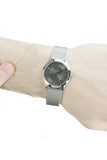 Calvin Klein Minimal Grey Dial Silver Mesh Bracelet Watch for Men - K3M22124